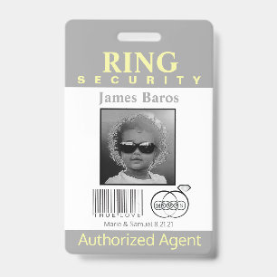 Ring Bearer Security Badge ID Badge