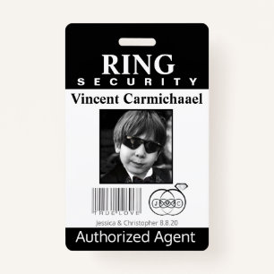Ring Bearer Security Badge ID Badge
