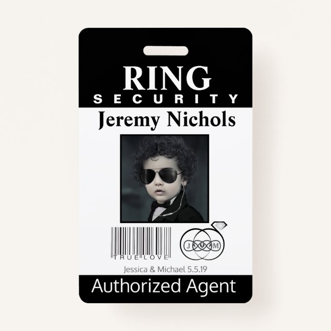 Ring Bearer Security Badge ID Badge (Front)