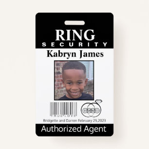 Ring Bearer Security Badge ID Badge