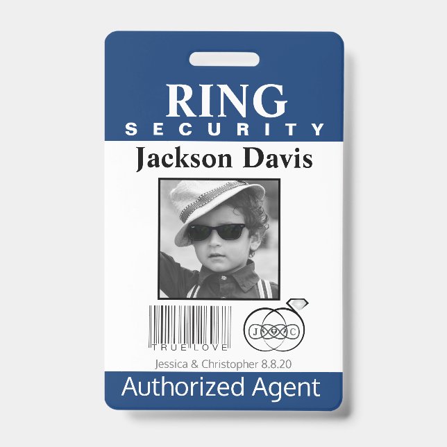 Ring Bearer Security Badge ID Badge (Front)