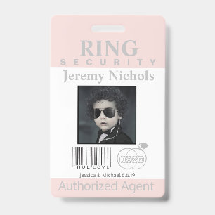 Ring Bearer Security Badge ID Badge