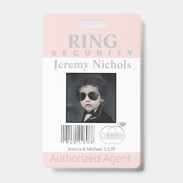Ring Bearer Security Badge ID Badge (Front)