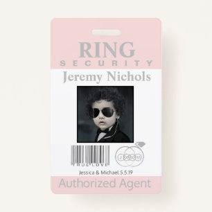 Ring Bearer Security Badge ID Badge