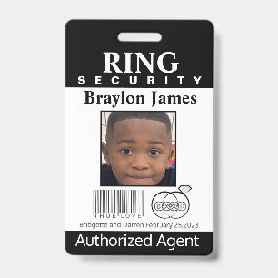 Ring Bearer Security Badge ID Badge