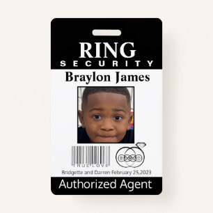 Ring Bearer Security Badge ID Badge