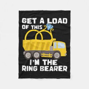 Ring Bearer Shirt Funny Wedding Truck Boys Gift Id Fleece Blanket