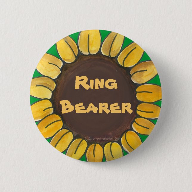 Ring Bearer Sunflower Button (Front)