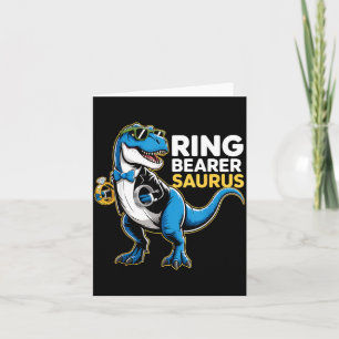 Ring Bearer T-Rex Dino Funny Wedding Party Ring Card