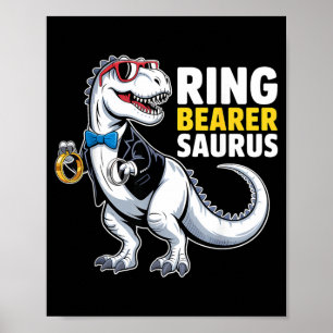 Ring Bearer T-Rex Dinosaur Funny Wedding Party Poster