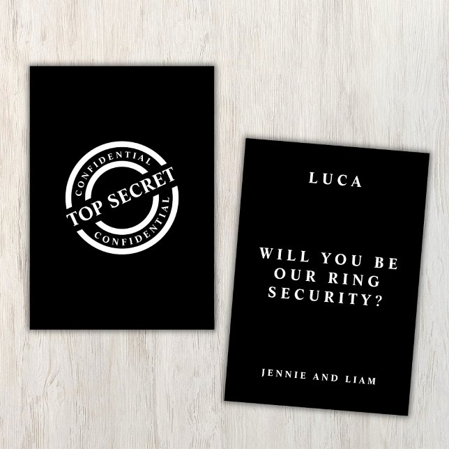 Ring Bearer Top Secret Be Our Ring Security Card (Ring Bearer Top Secret Be Our Ring Security Card)