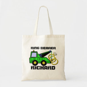 Ring Bearer Tow Truck Green Tote Bag