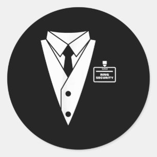 Ring Bearer Tuxedo Tux Suit Wedding Costume For Ki Classic Round Sticker