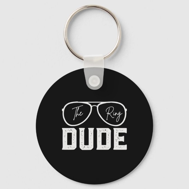 Ring Bearer Wedding Party Ring Security Dude Marri Key Ring (Front)