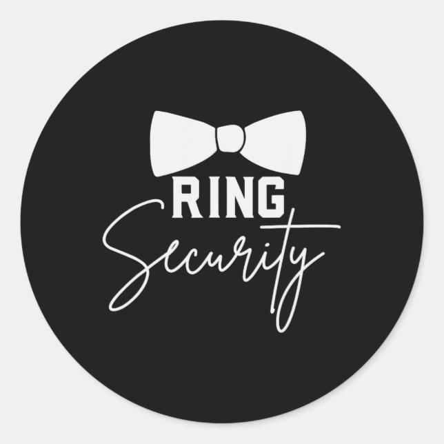 Ring Bearer Wedding Party Squad Security Dude Marr Classic Round Sticker (Front)