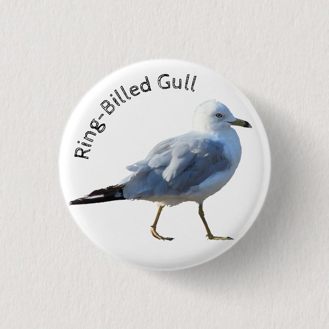 Ring-Billed Gull 3 Cm Round Badge (Front)