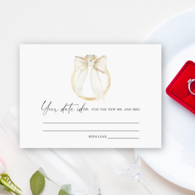 Ring Bow Bridal shower Date night ideas Date jar Enclosure Card (Creator Uploaded)
