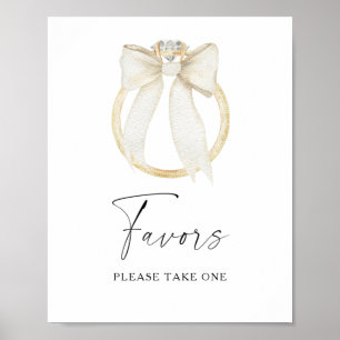 Ring & Bow bridal shower Favors please take one Poster
