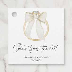 Ring Bow She's tying the knot Bridal Shower Favour Tags