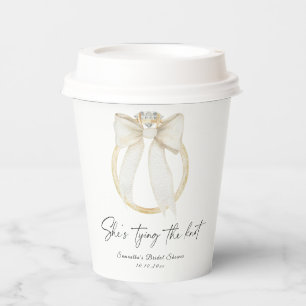 Ring Bow She's tying the knot Bridal Shower Paper Cups