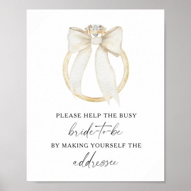 Ring Bridal shower - Help the busy bride  Poster (Front)