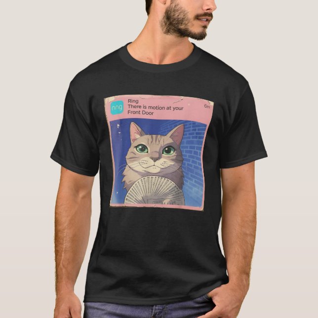 Ring Cat with Motion Meme Anime for Men Women Kids T-Shirt (Front)