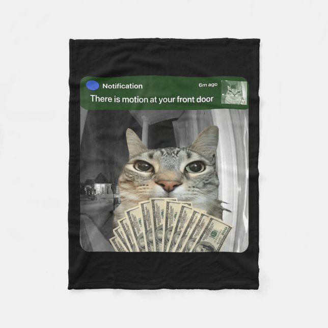 Ring Cat With Motion Meme  Fleece Blanket (Front)