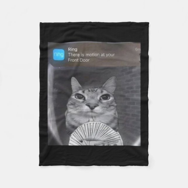 Ring Cat With Motion Meme  Fleece Blanket (Front)