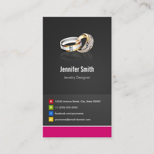 Ring Design Jeweller Jeweller Jewellery Jewellery Business Card (Front)