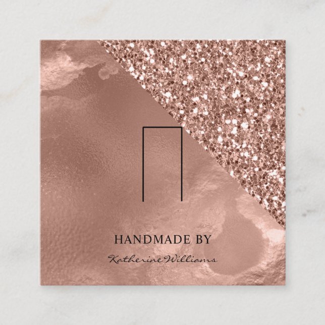 Ring Display Card | Rose Gold and Glitter (Front)