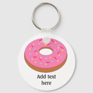 Ring Doughnut with Pink Frosting Customisable Key Ring