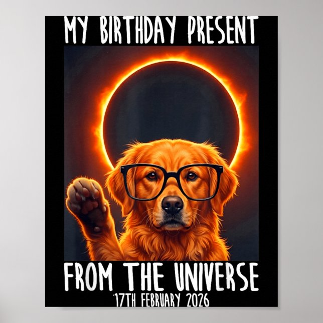 Ring Fire Birthday 17th February Dog Poster (Front)