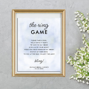 Ring Game Cloud 9 Bridal Shower Game Elegant Sky Poster