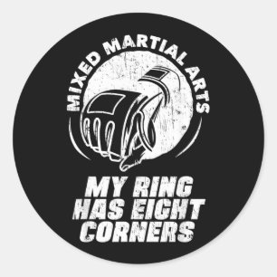 Ring has Eight Corners Octagon MMA Mixed Martial Classic Round Sticker