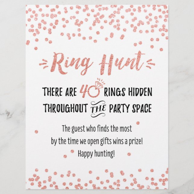 Ring Hunt Bridal Game Sign (Front)