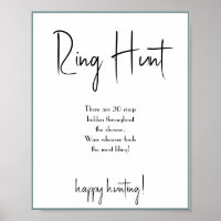 Ring Hunt Bridal Shower Game Sign