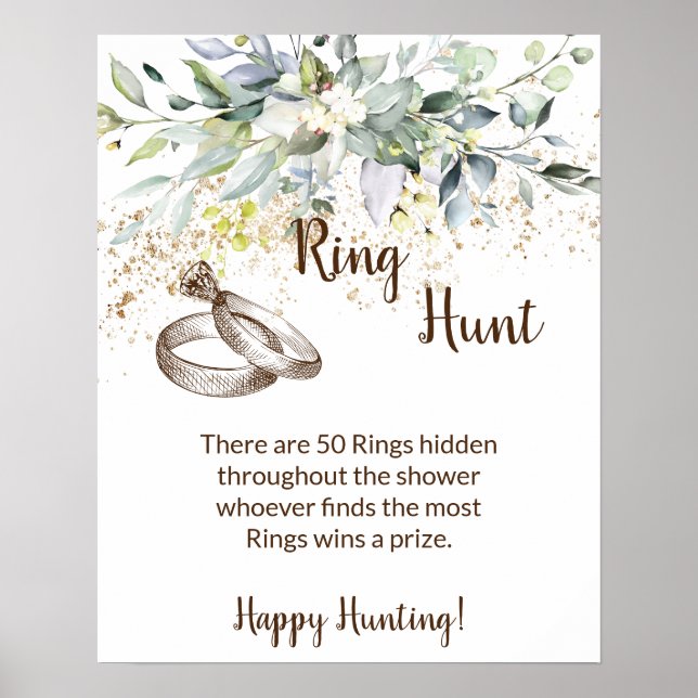 Ring Hunt Game Bridal Shower Herbal Wedding Sign (Front)