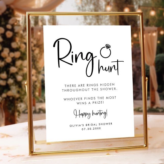 Ring Hunt Minimalist Modern Script Sign (Creator Uploaded)
