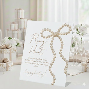 Ring Hunt She's Tying the Knot Bridal Shower Game Pedestal Sign