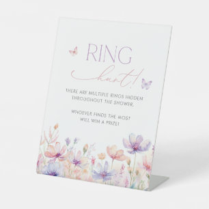 Ring Hunt Sign Bridal Shower Game Floral Butterfly