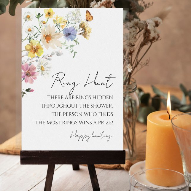 Ring Hunt Wildflower Boho Bridal Shower Game card (Creator Uploaded)