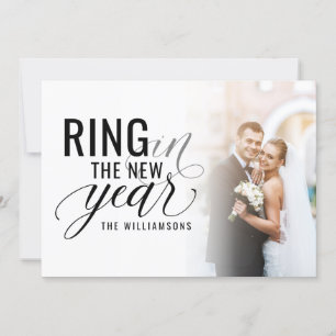 Ring In The New Year Champagne Custom Photo Cards