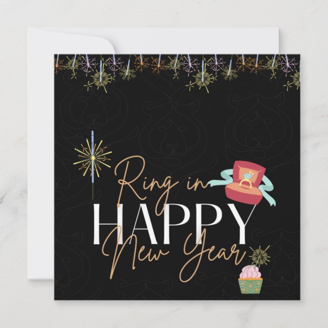 Ring In The New Year Faux Foil Party Invitation (Front)