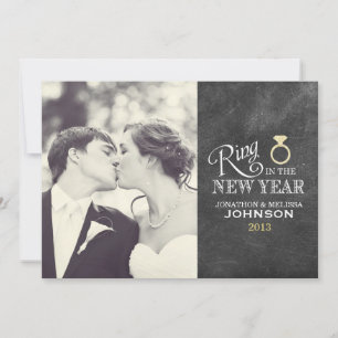 Ring in the New Year Gold Ring Holiday Card