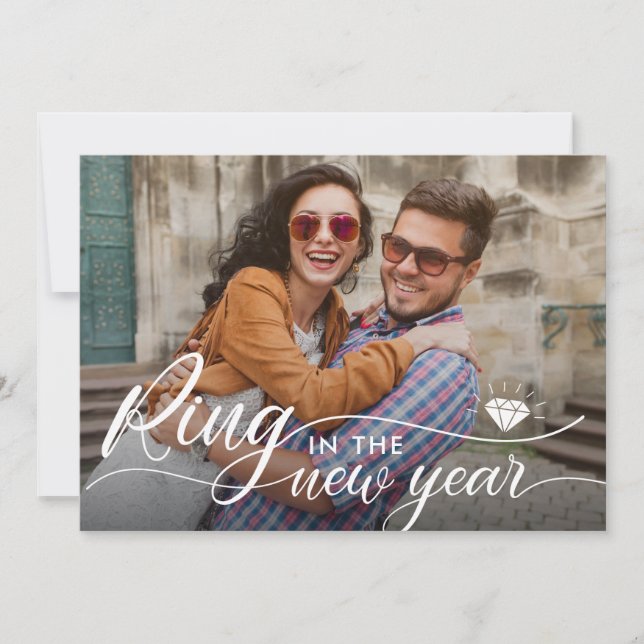 Ring In The New Year Wedding Save The Date Announcement (Front)