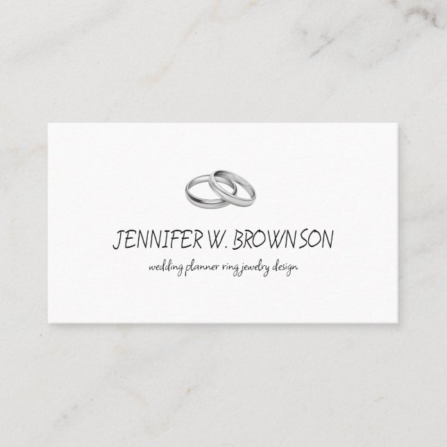 Ring Jewellery silver party organisation Business Card (Front)
