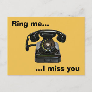 Ring me...I miss you vintage telephone Postcard