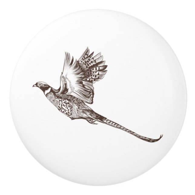 Ring-neck Pheasant Custom Ceramic Knob (Front)