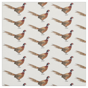 Ring-necked pheasant bird cartoon illustration  fabric