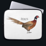 Ring-necked pheasant bird cartoon illustration laptop sleeve<br><div class="desc">Ring-necked pheasant bird cartoon illustration</div>